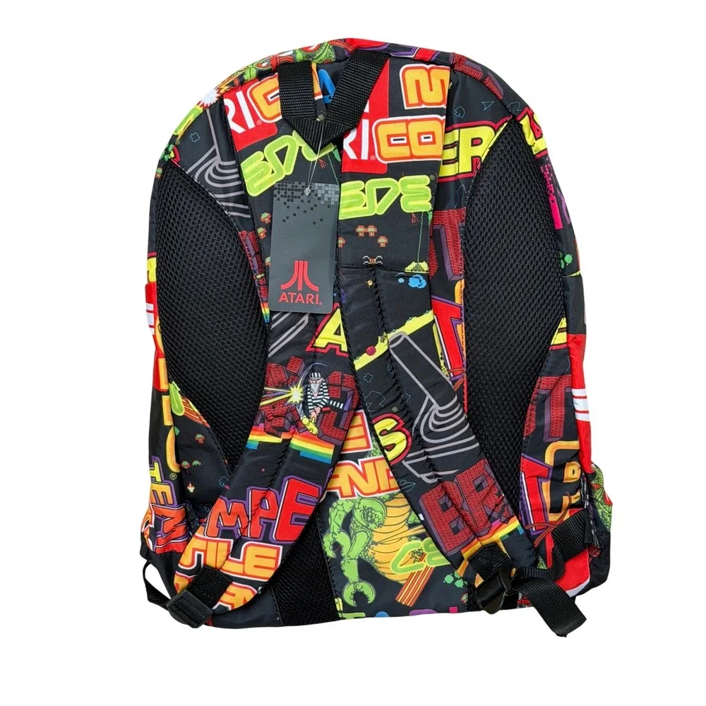 Atari Backpack NEW Retro Video Game Collage Print Padded Laptop Sleeve‎